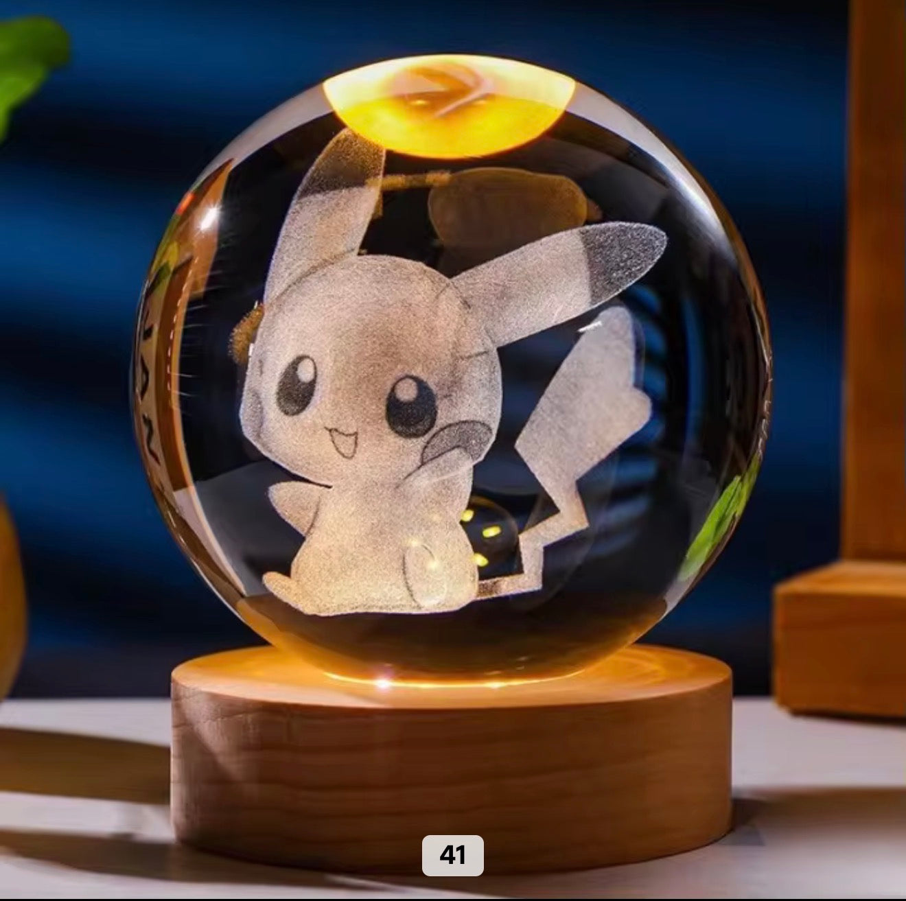 Lampe Cristal 3D Galaxie – Lampe LED Décorative avec Socle en Bois